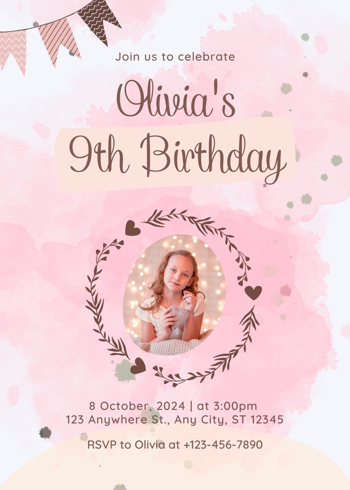 Free custom printable baby birthday invitation templates