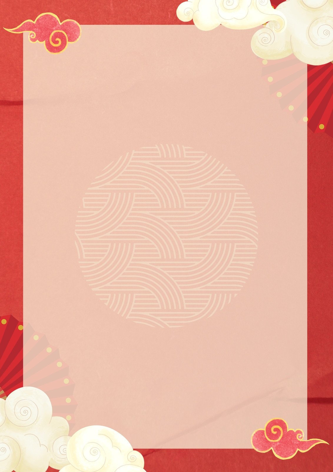 Red Background Chinese Style Border Print Ads Backgrounds