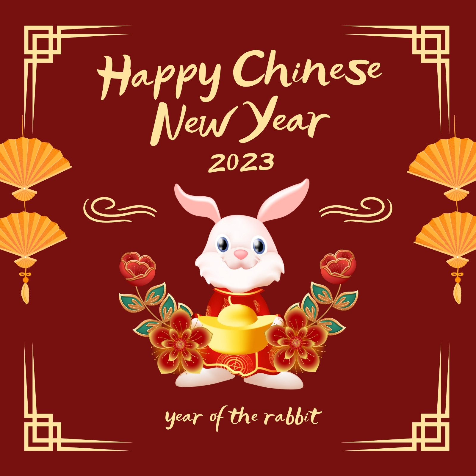 Online Create Chinese New Year of the Rabbit GIF Wishes with Name