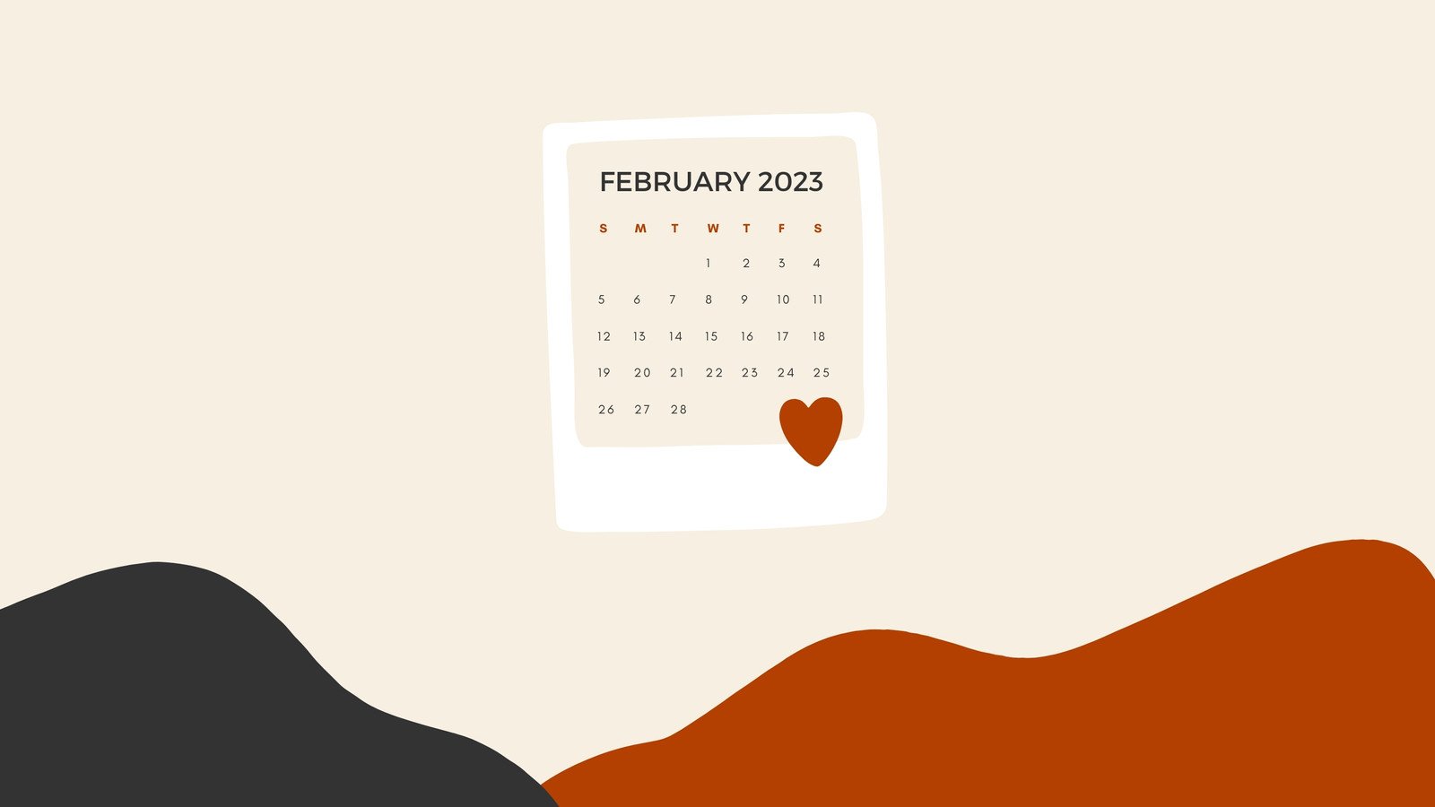 Canva Neutral Simple And Cute February 2023 Calendar Desktop   CP9oPqUZIGg 