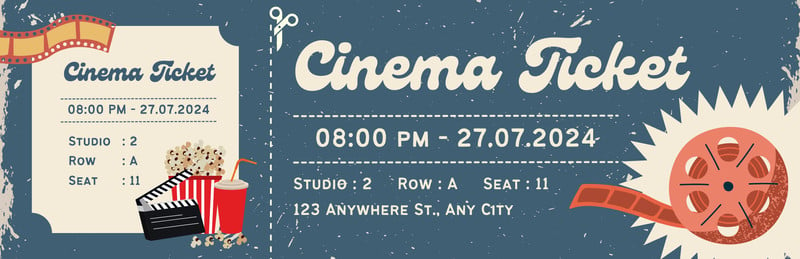 Free, printable and customizable movie ticket templates | Canva