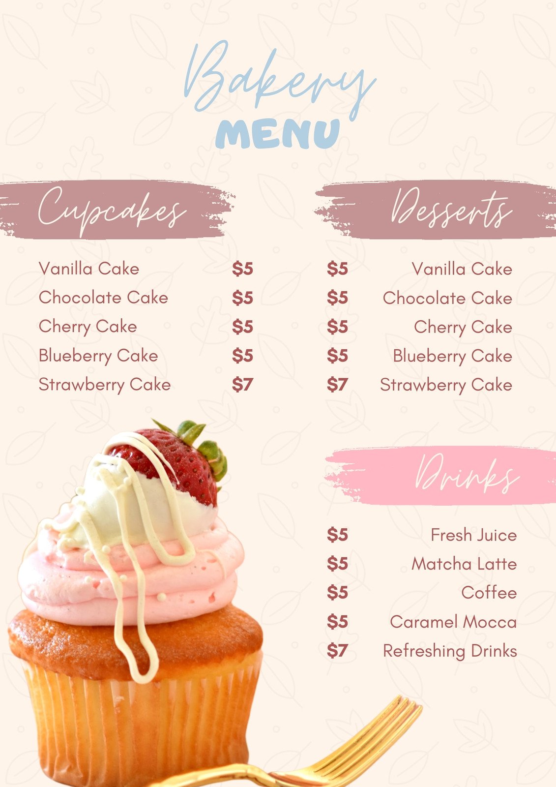 Free: Elegant menu template bakery - nohat.cc