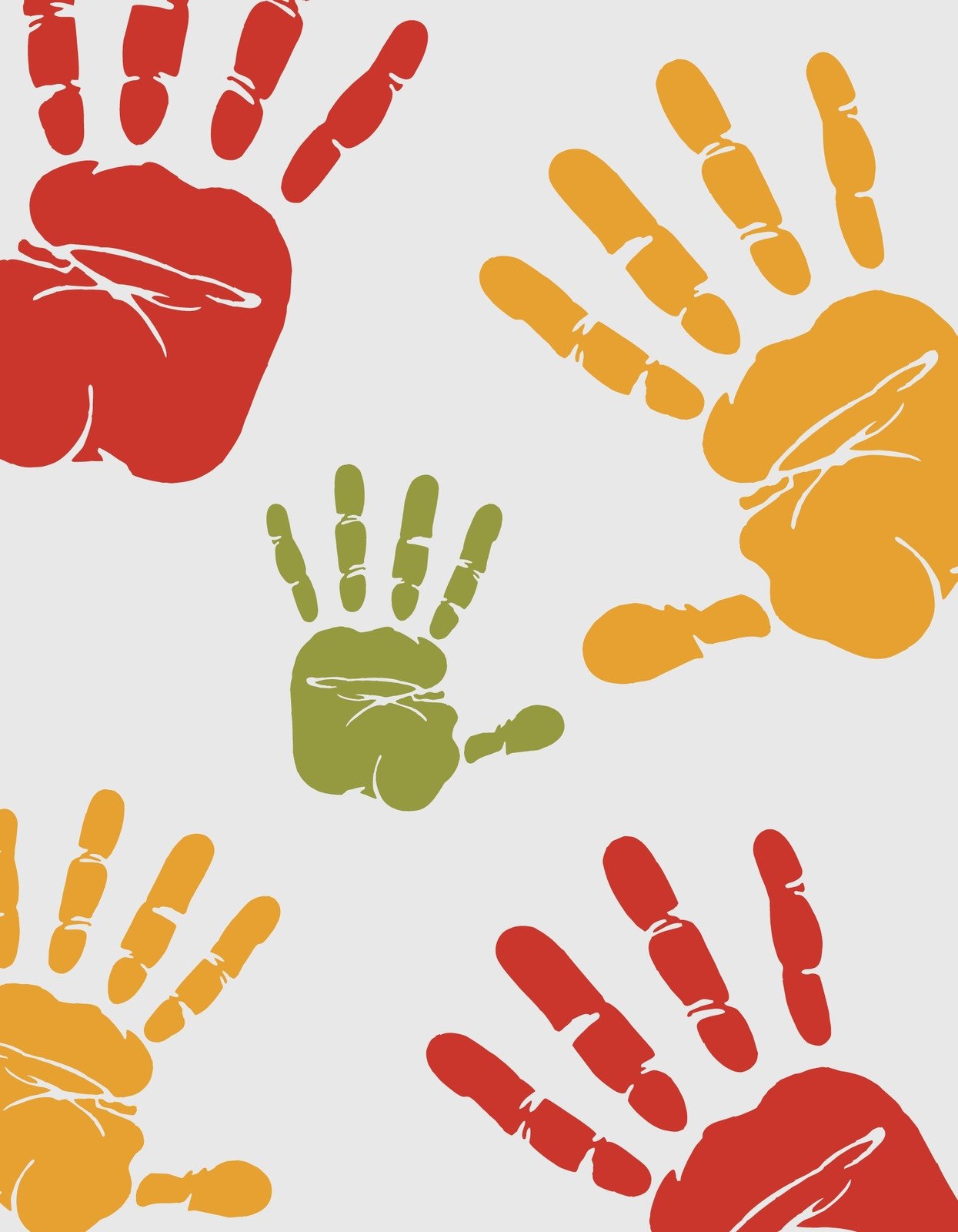 colored handprint template