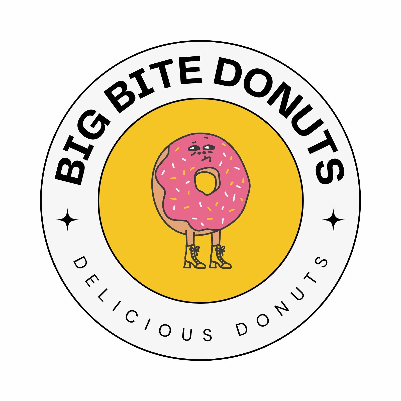Bright Colorful Playful Funny Donuts Food Circle Logo