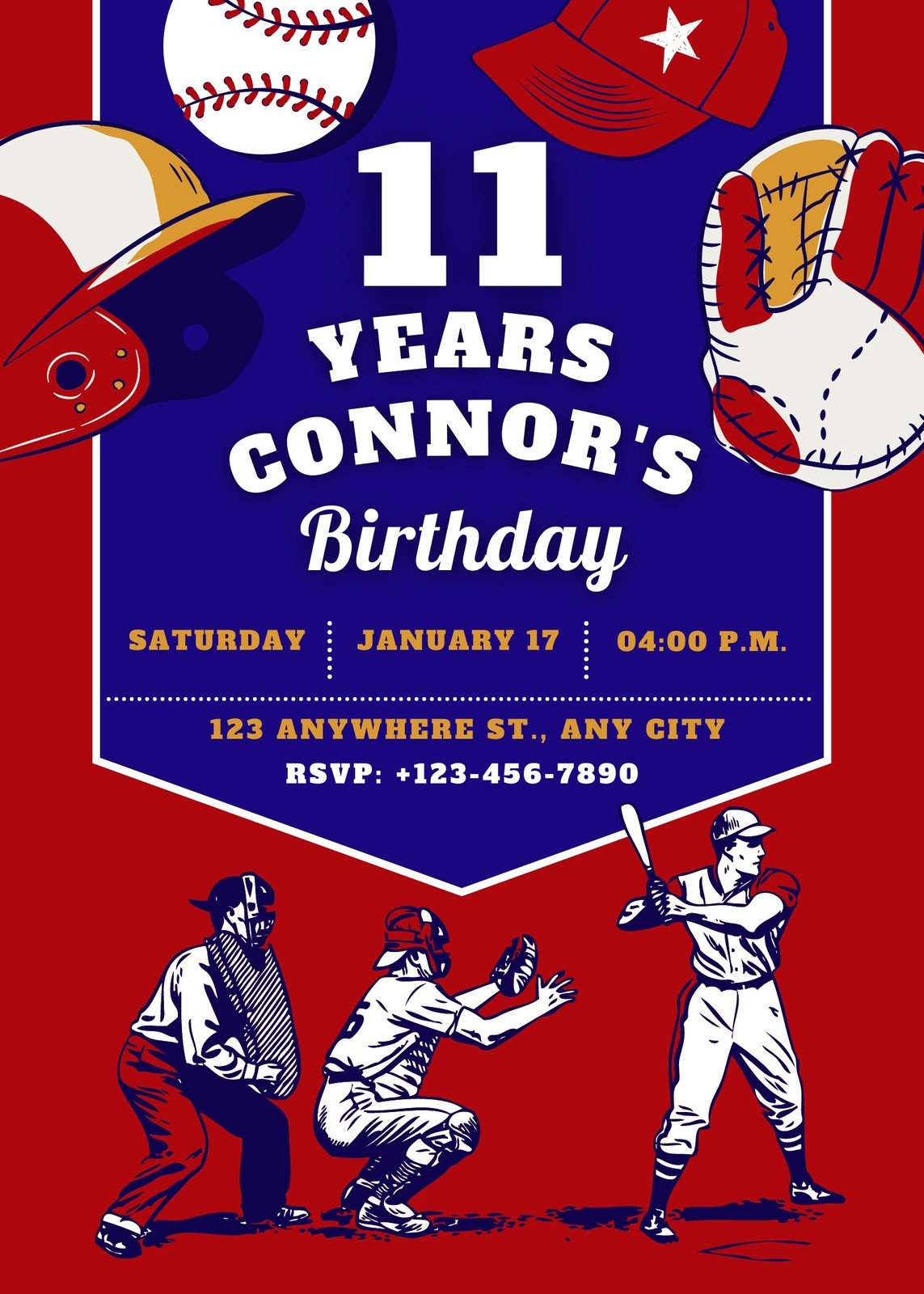 Free printable baseball party invitation templates