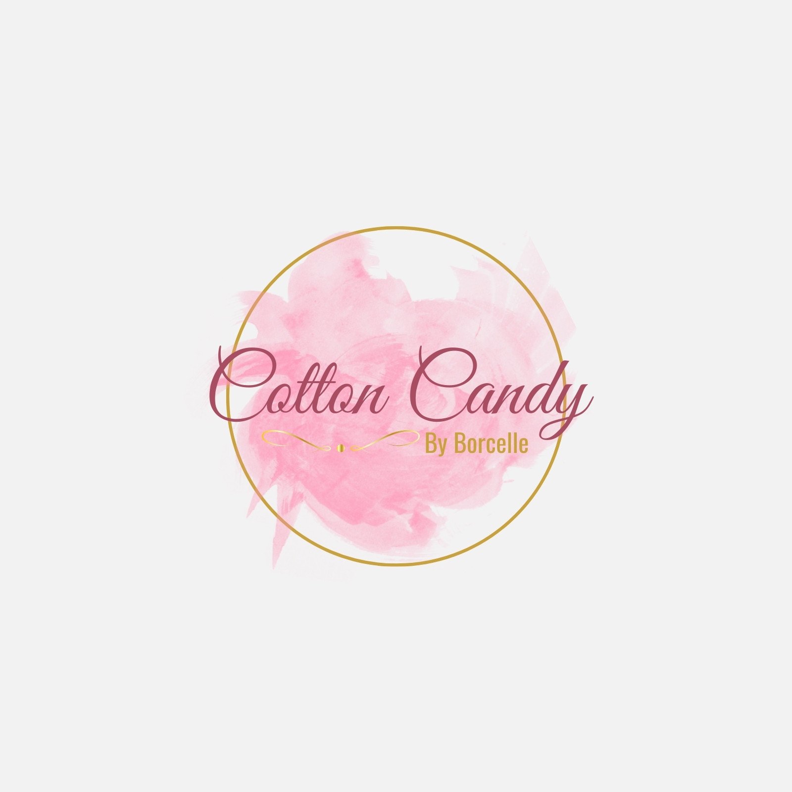 Pink Gold Elegant Cotton Candy Store Logo