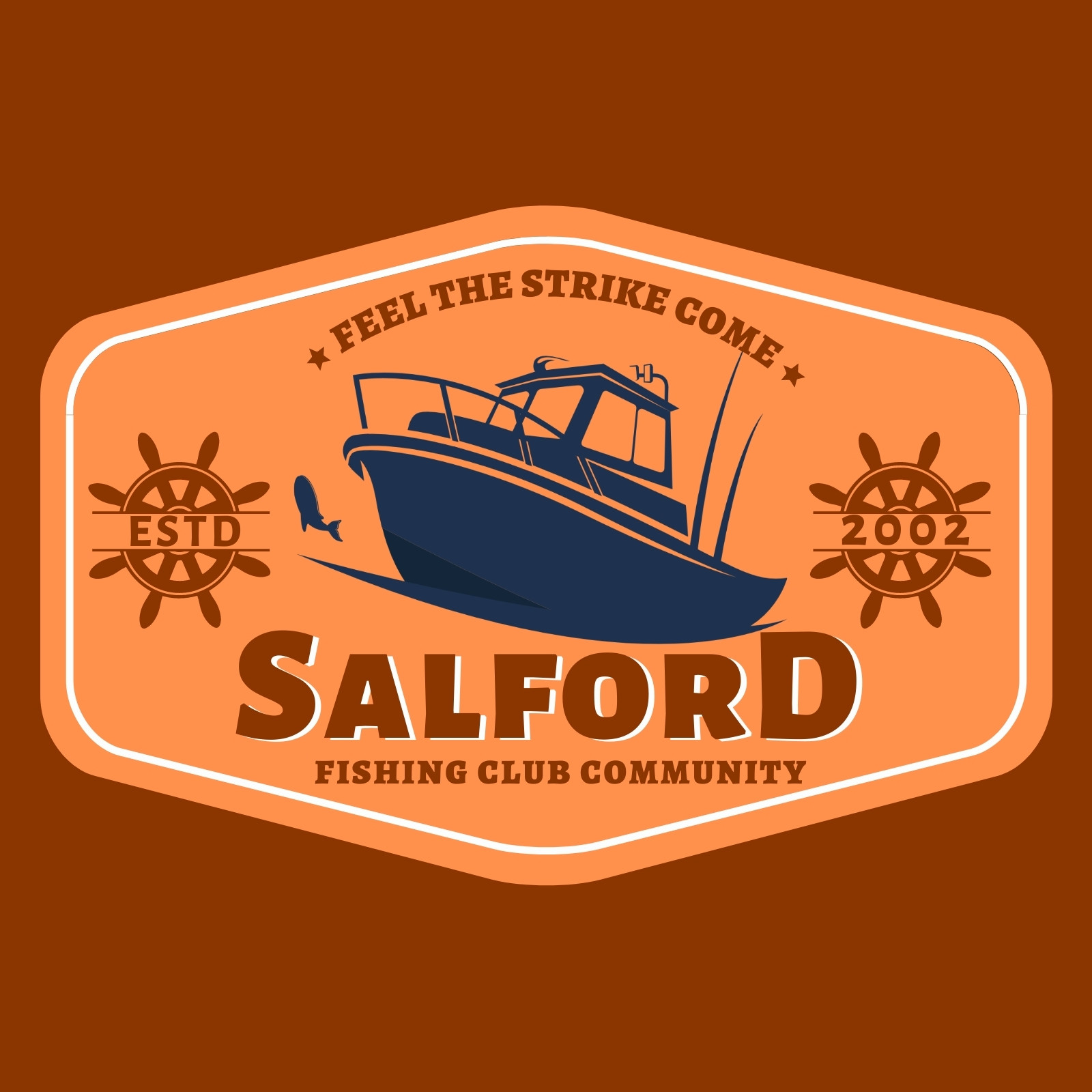 Red Wooden Fishing Boat Sticker