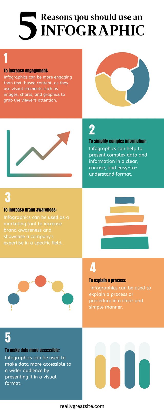 Orange Green Blue Colorful 5 Reasons To Use Informational infographic