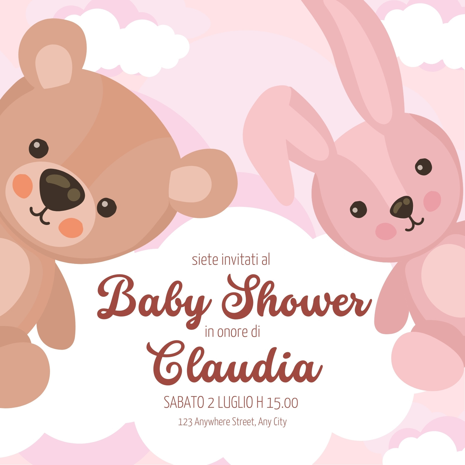 Lettera Di Invito Per Baby Shower Scatola Regalo Con Palloncino Dipinto A  Fumetti