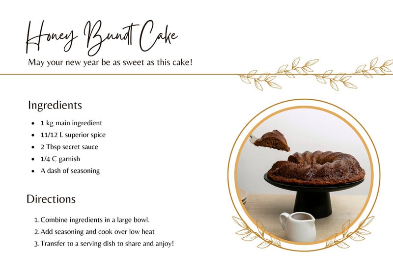 Cake recipe cookbook design templates card Vector Image