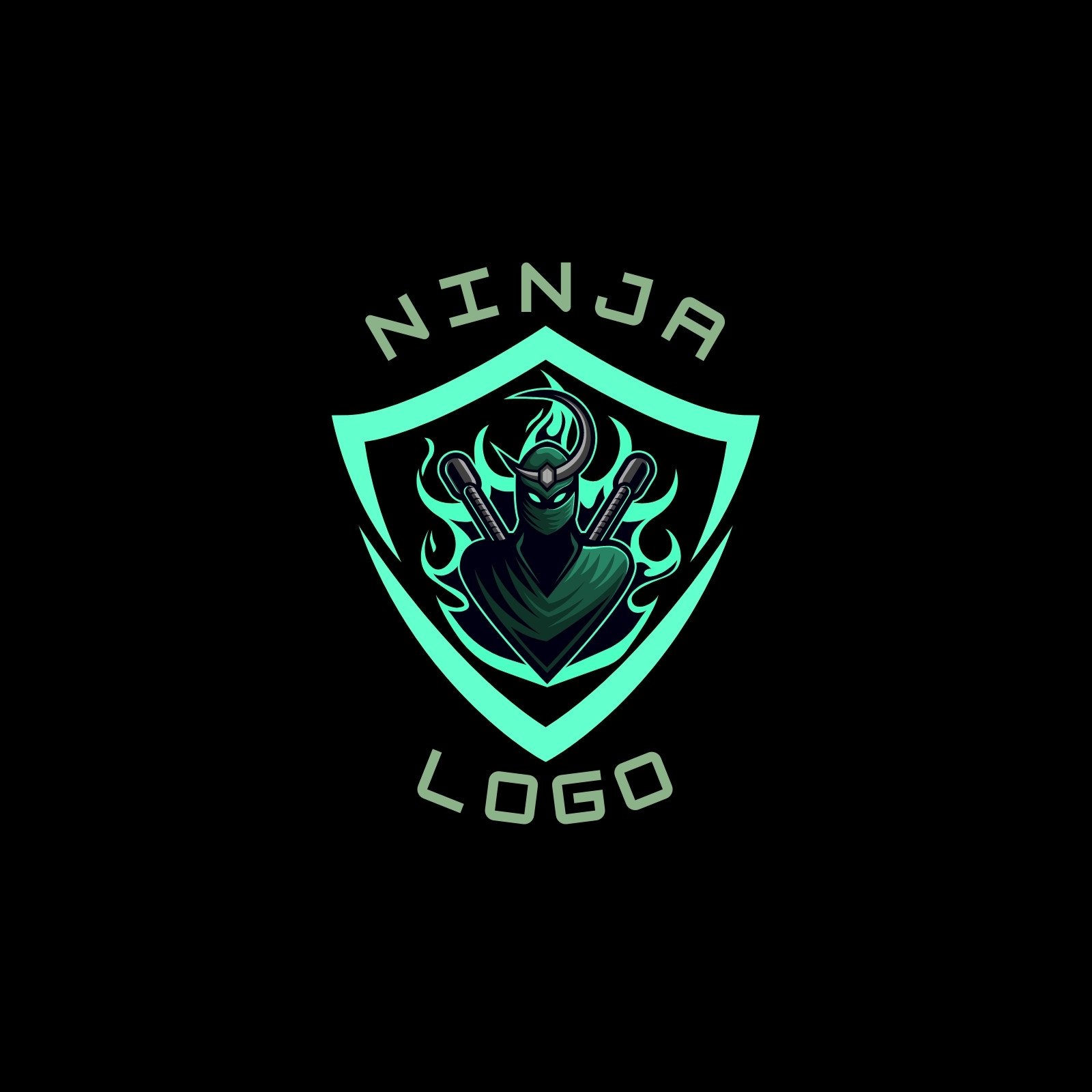 Green Modern Ninja Logo