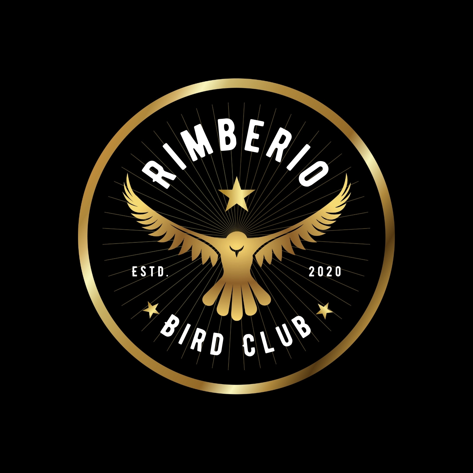 Black Gold Elegant Bird Club Logo