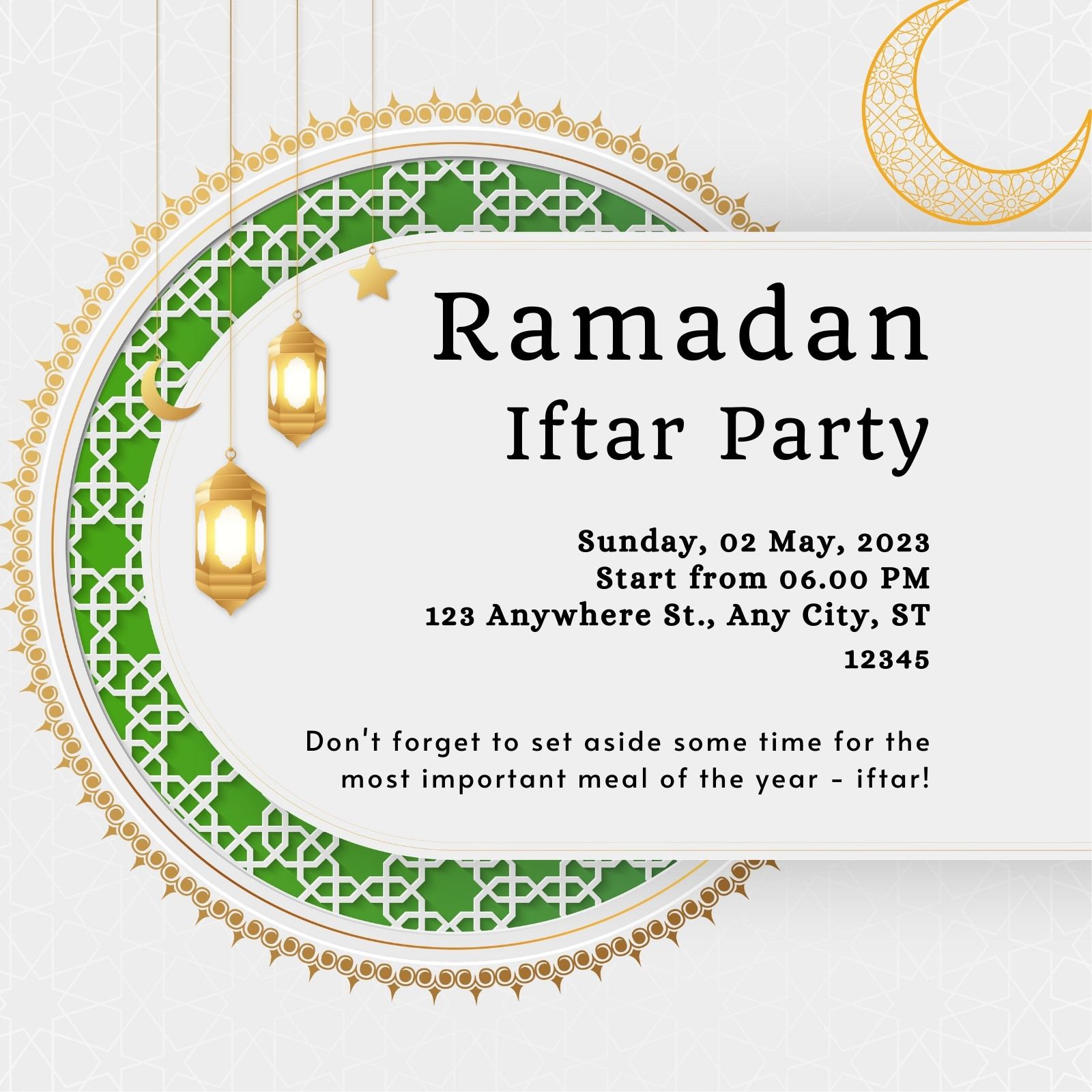 Free customizable Ramadan invitation templates | Canva