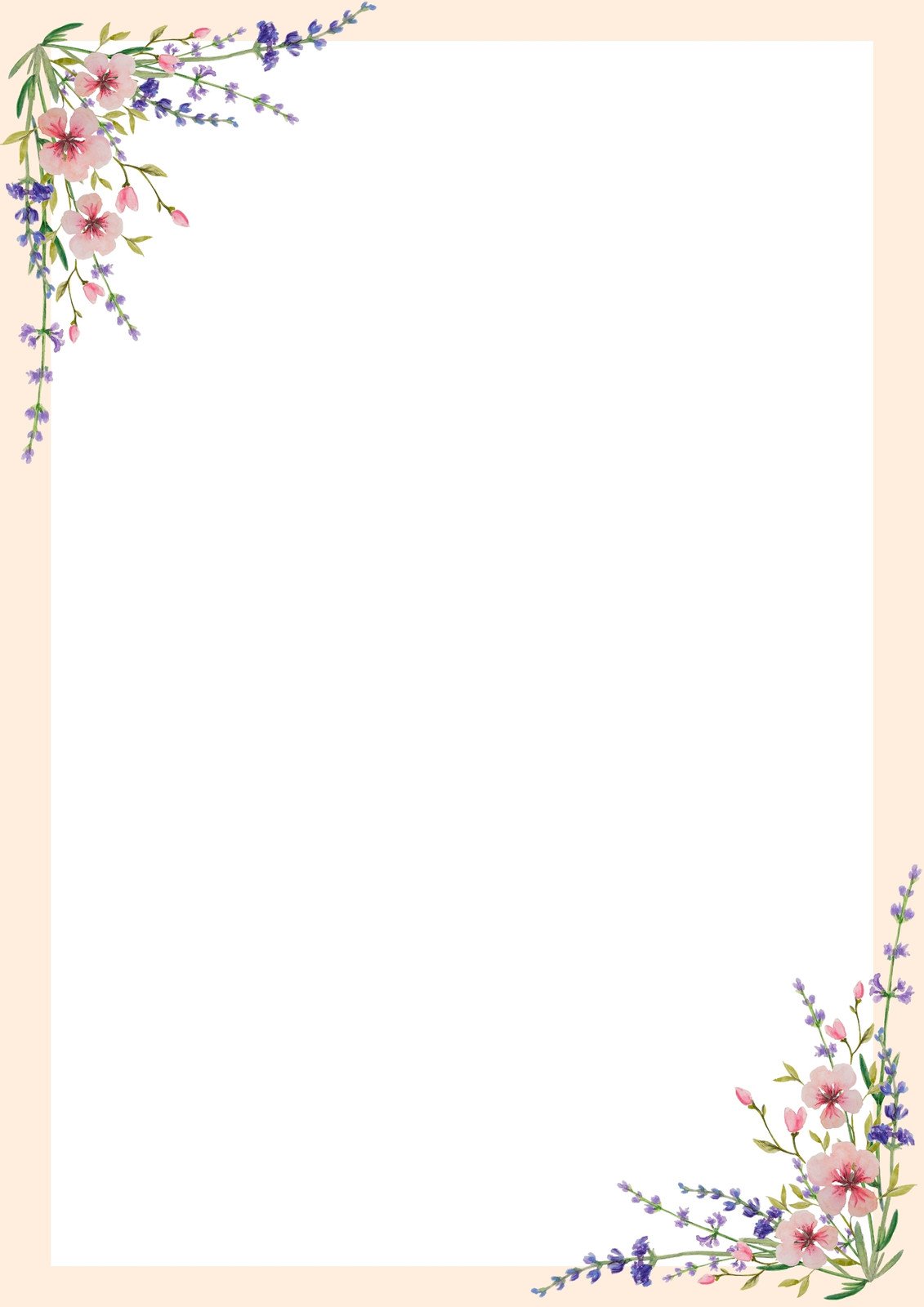 Watercolour Lined A4 Writing Paper Pink Flowers -   Writing paper,  Lined writing paper, Writing paper printable