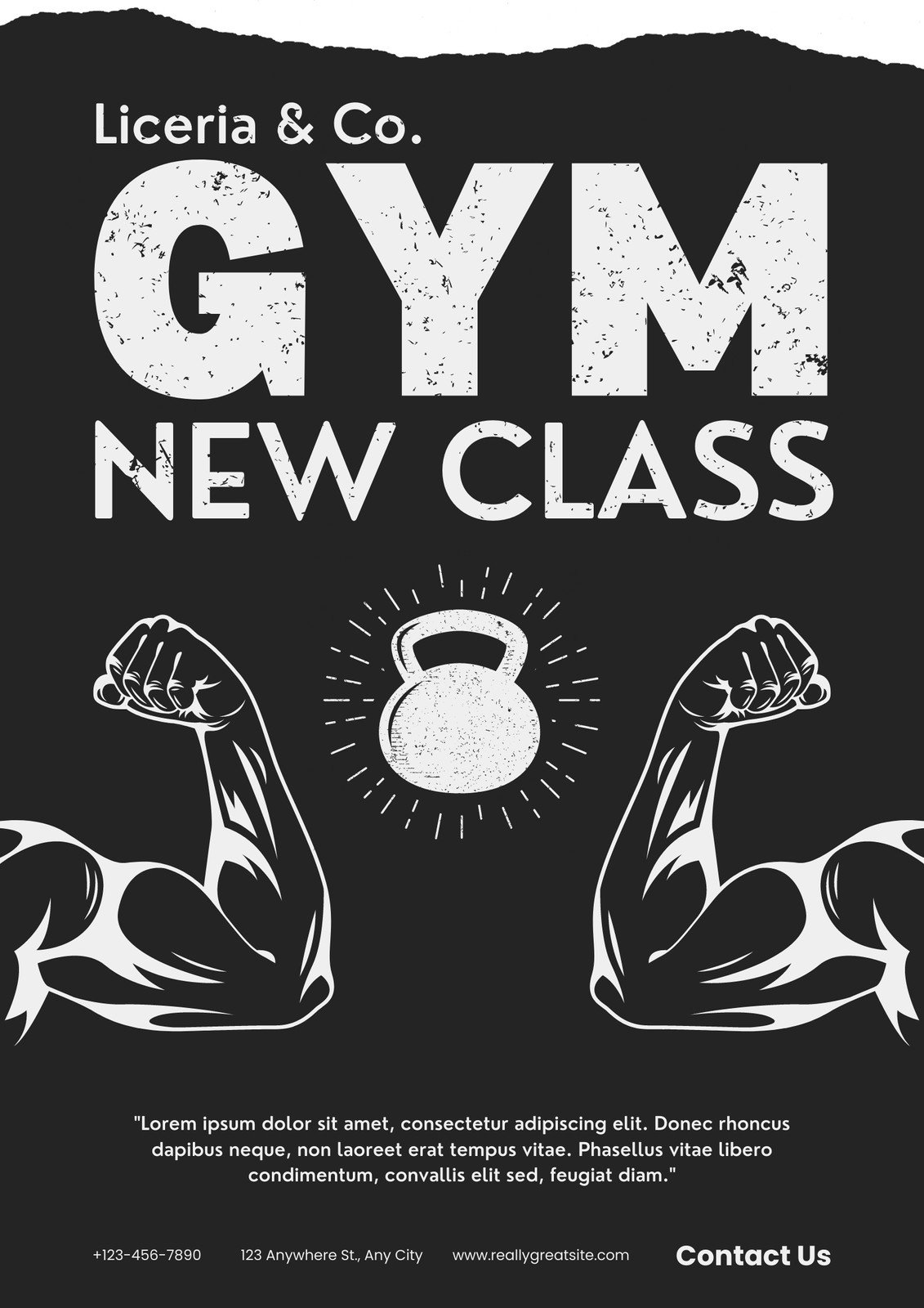 Black White Modern Gym New Class Flyer