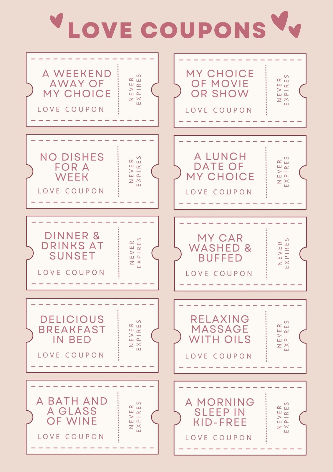 Free Printable Love Coupon Templates Canva 55% OFF