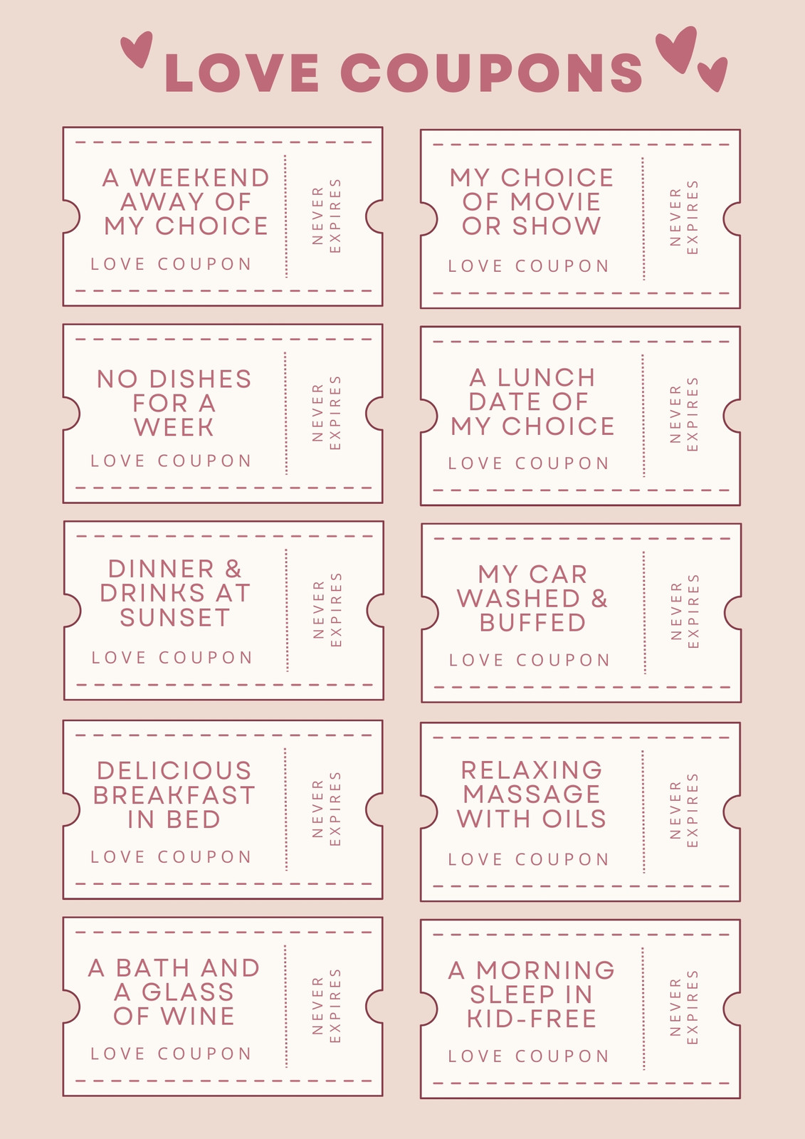 Diy coupons for store boyfriend