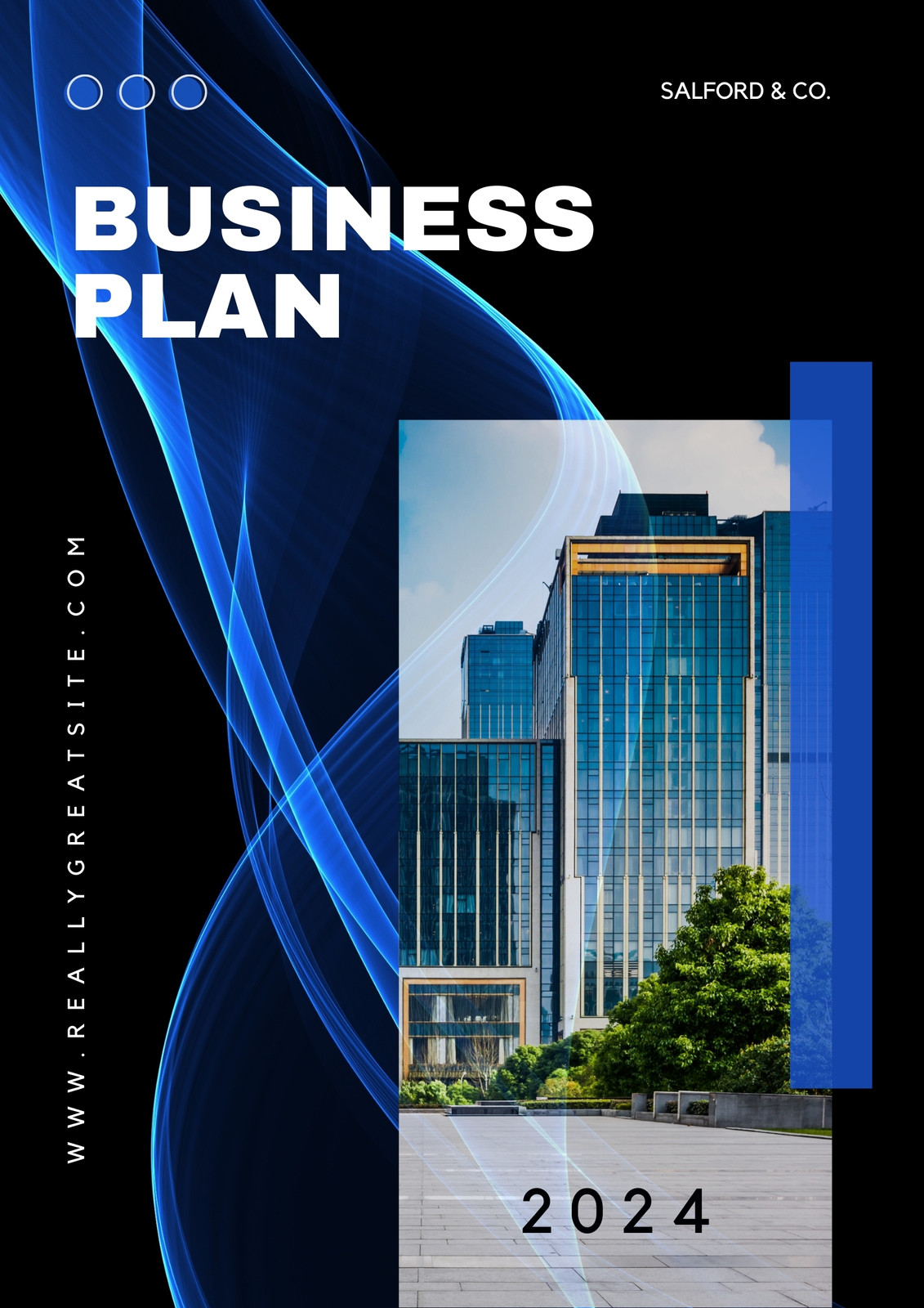 Canva Black Blue White Modern Business Plan Cover Page Document IhMd1N AUv8 