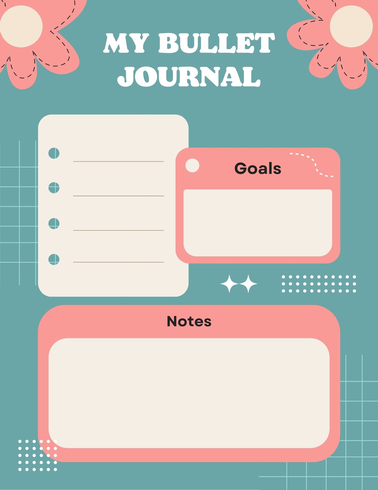 Free Creative Abstract Bullet Journal General Planner template to
