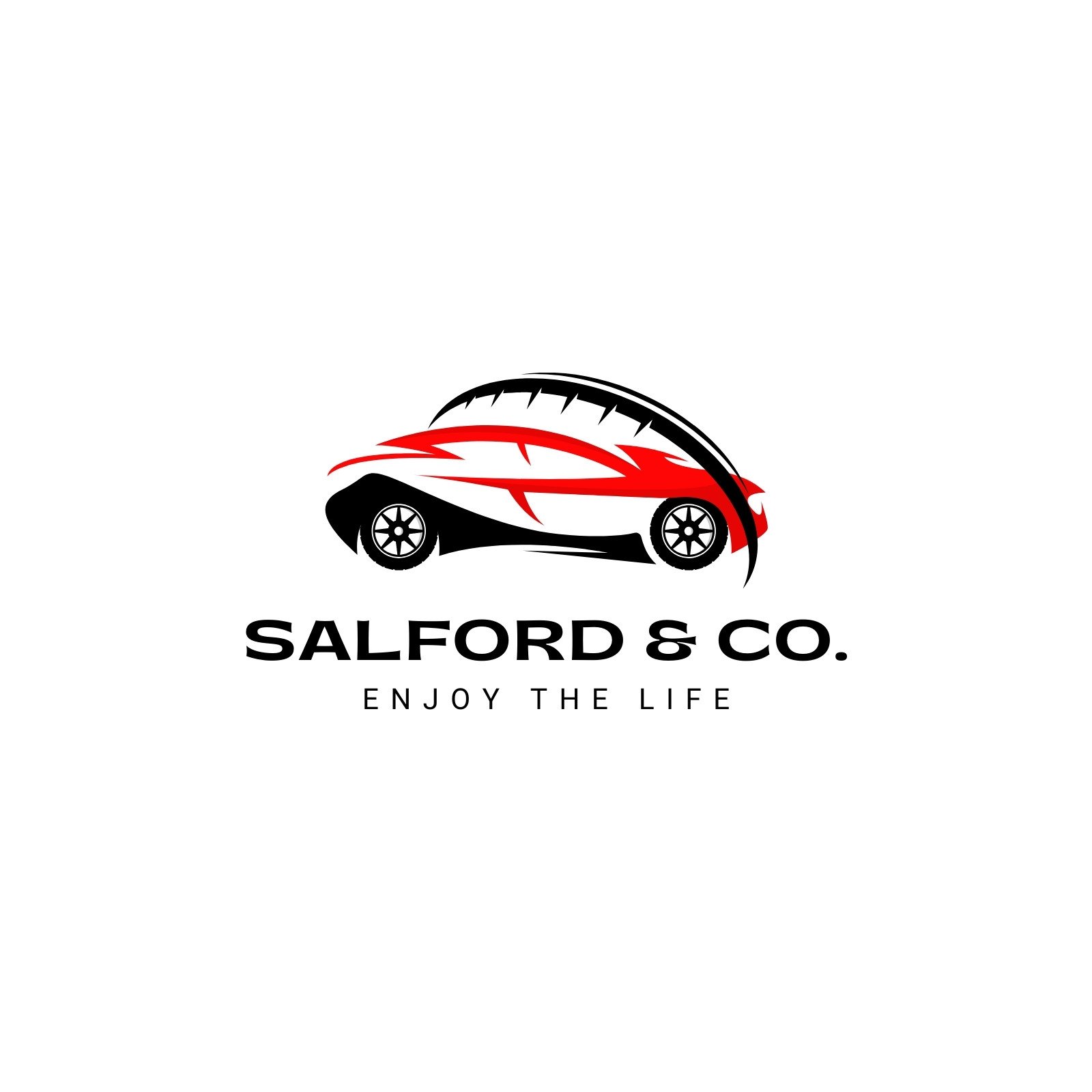 Red Minimal Car Illustration Free Logo