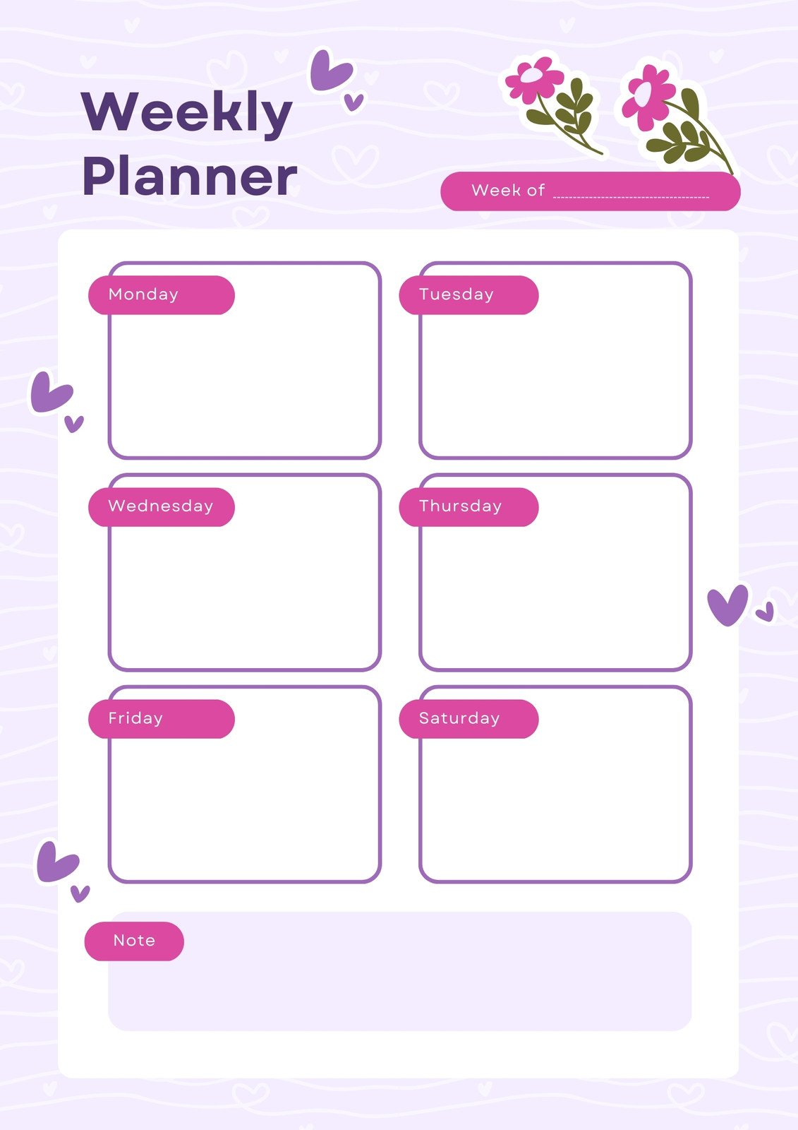 Free and customizable weekly planner templates