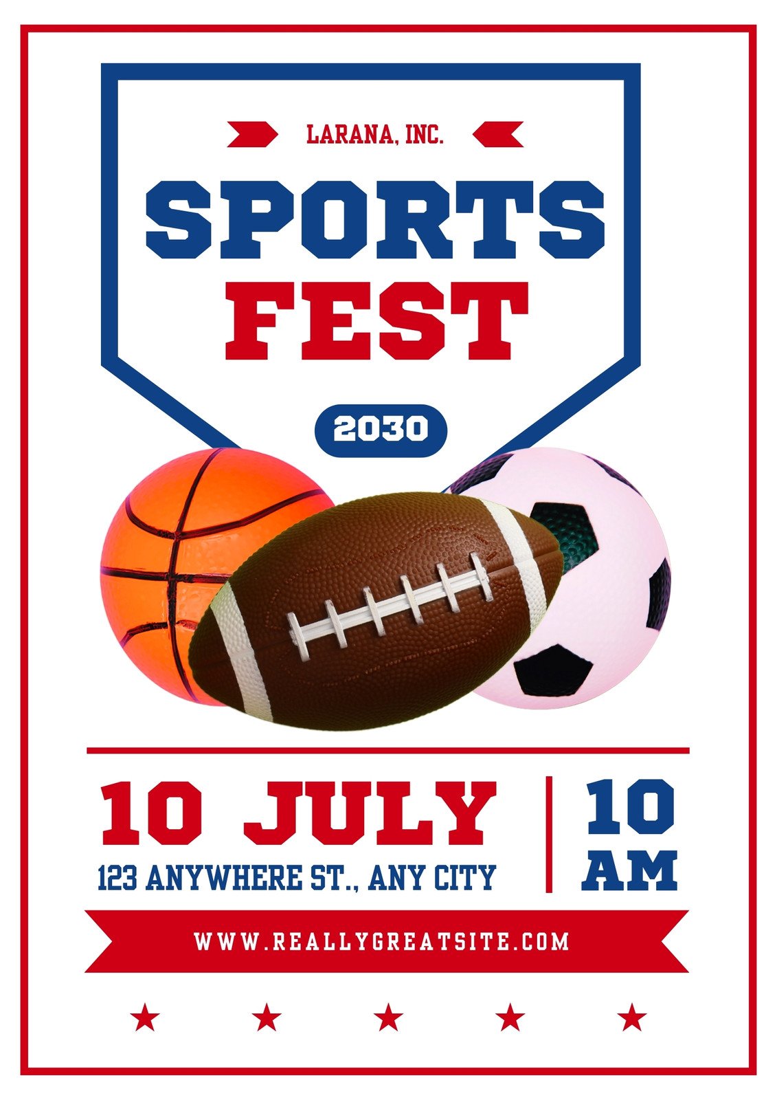 White And Red Sports Fest  Bold Poster