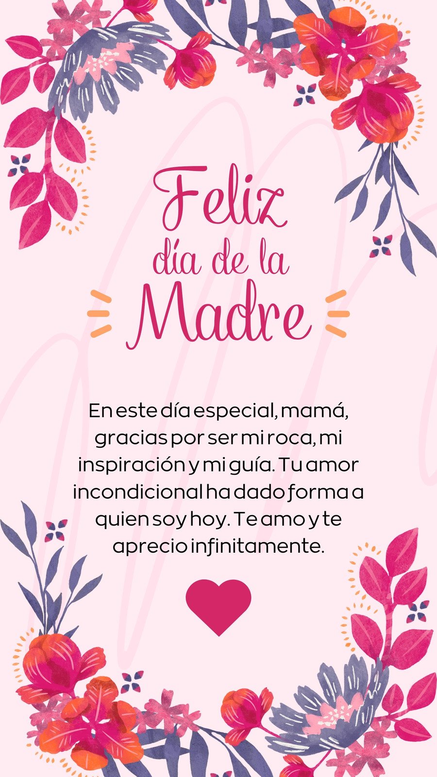 Historia de Instagram Feliz Día de la Madre Floral Rosa