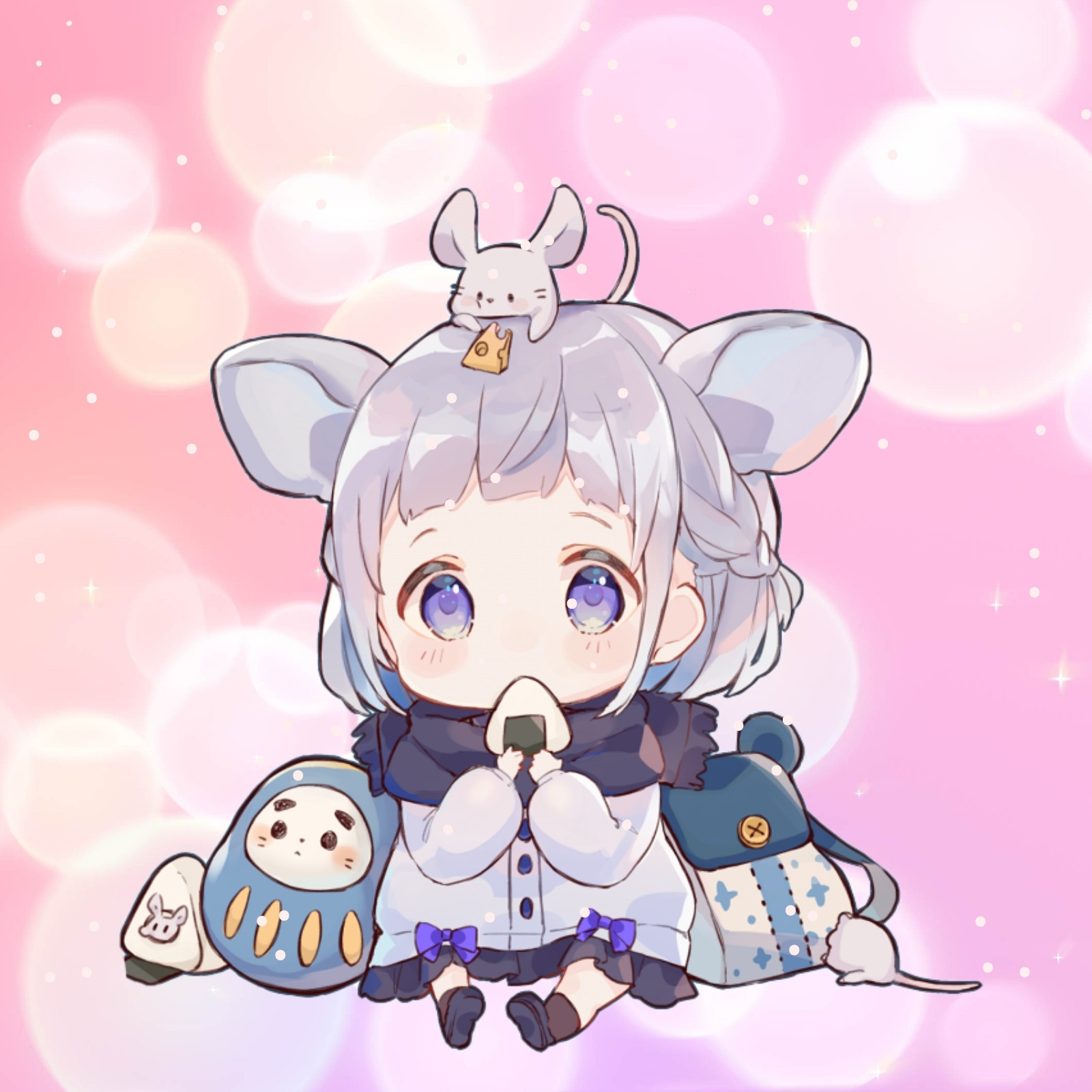 Cute chibi anime for avatar, icon, sticker or fanart