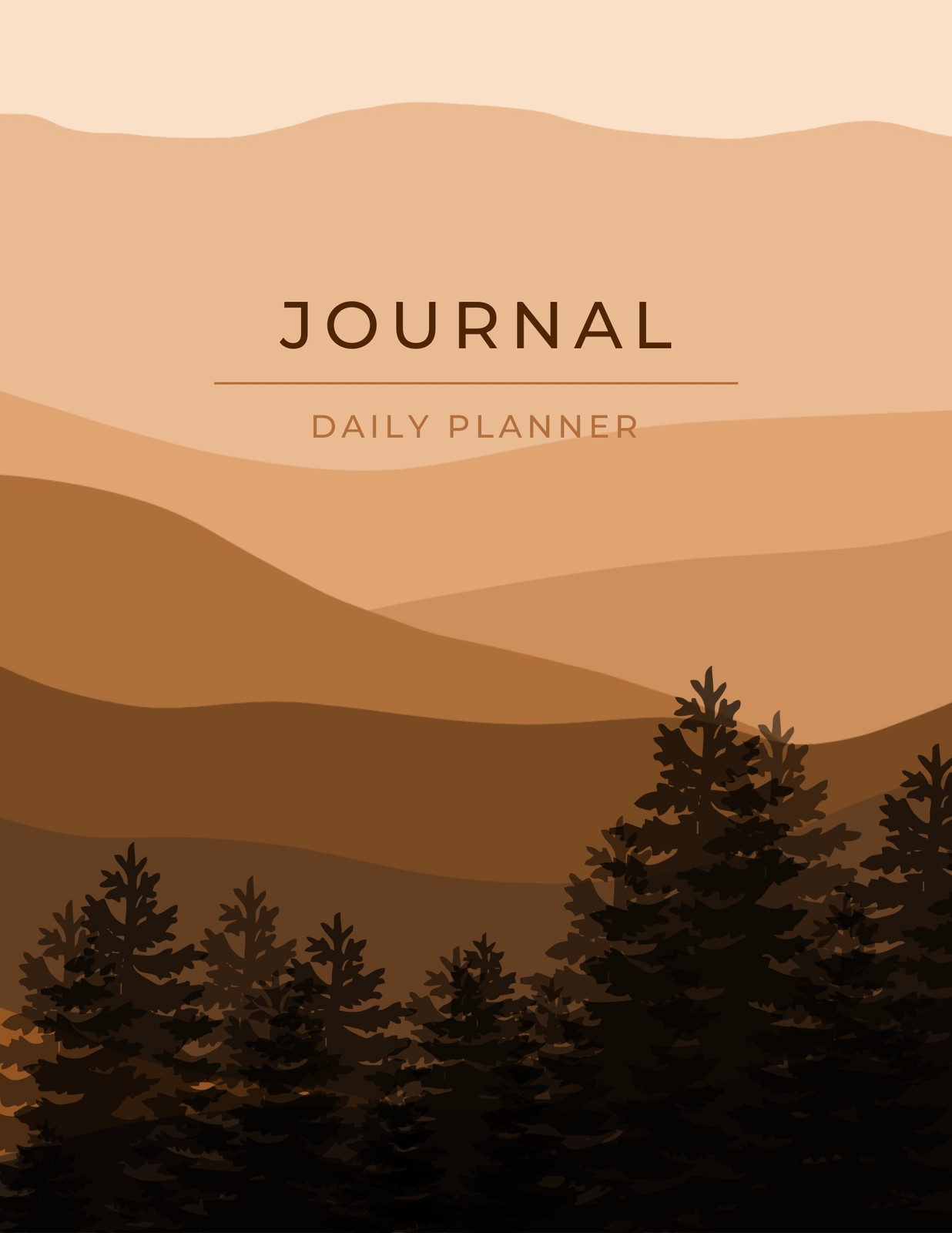 Brown Aesthetic Daily Planner Spiral Notebook
