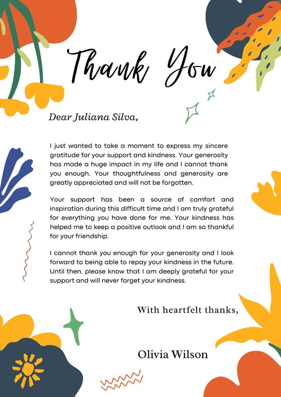 Page 5 - Free and printable thank you letter templates | Canva