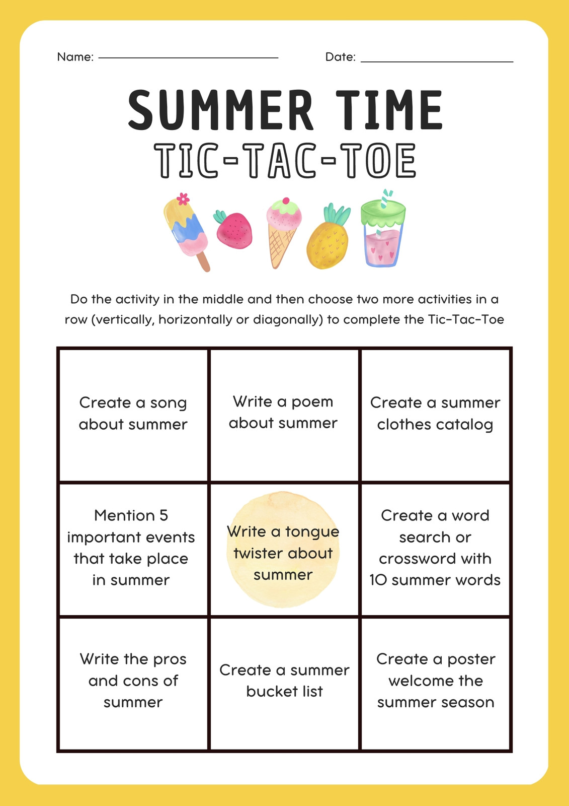 Printable Tic-Tac-Toe Templates  Blank PDF Game Boards – Tim's