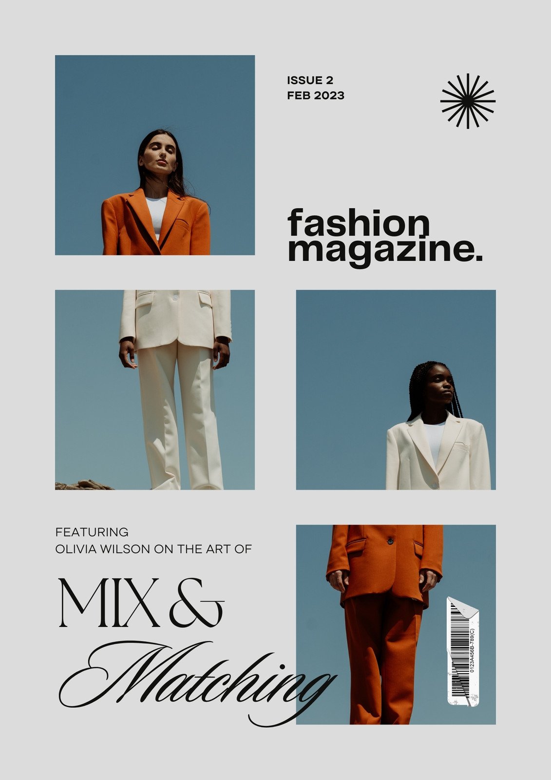 Modern Girls Minimalist Photo Collage Fashion Magazine Cover