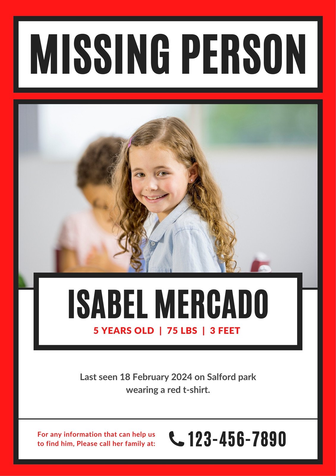 missing person poster template