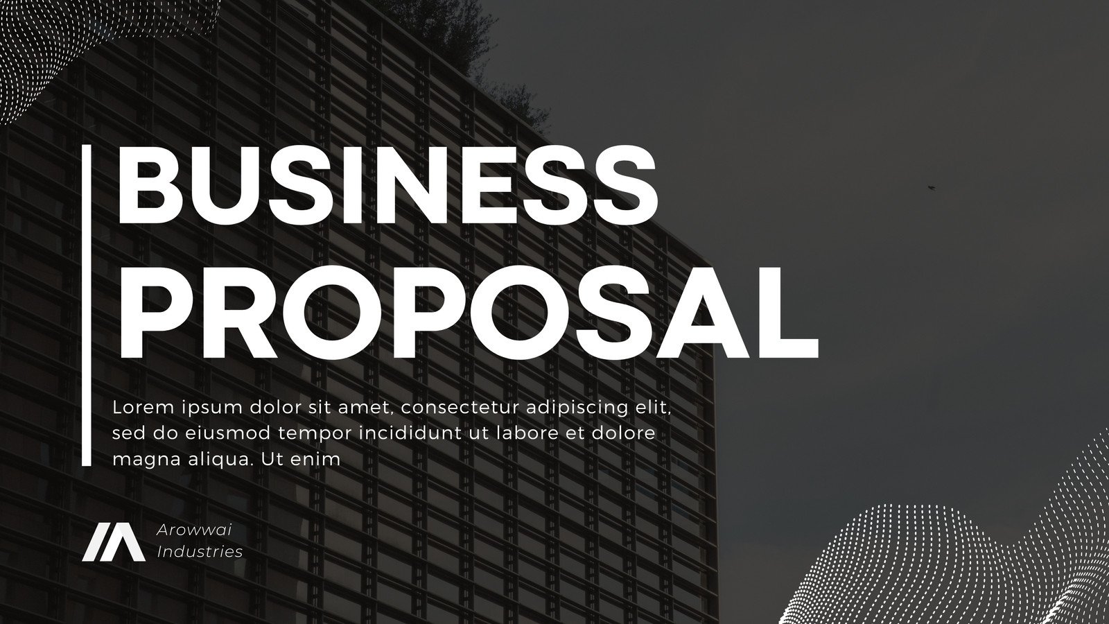 Black and white modern professional business proposal presentation