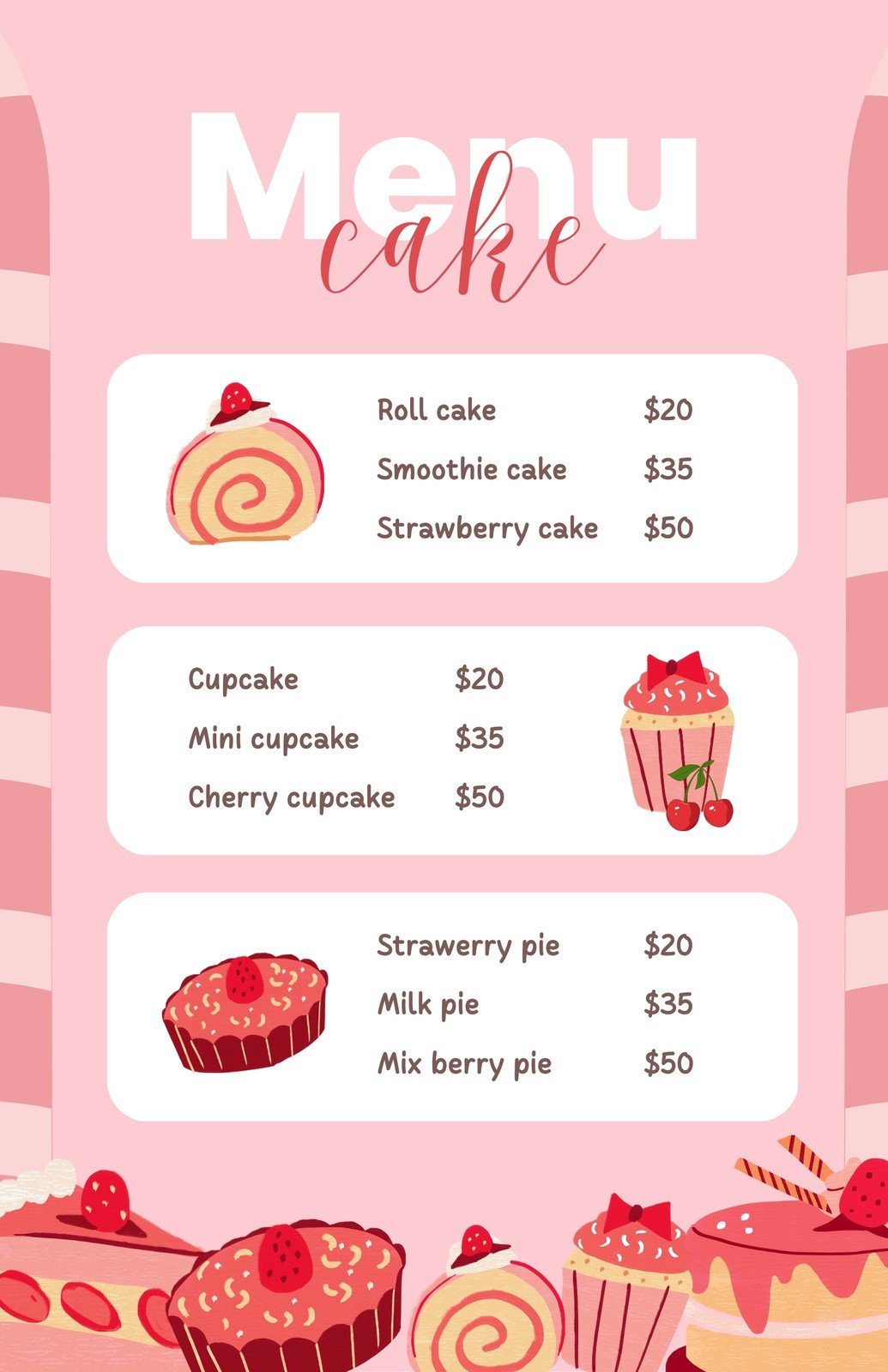 Free Bakery Menu templates to customize online | Wepik