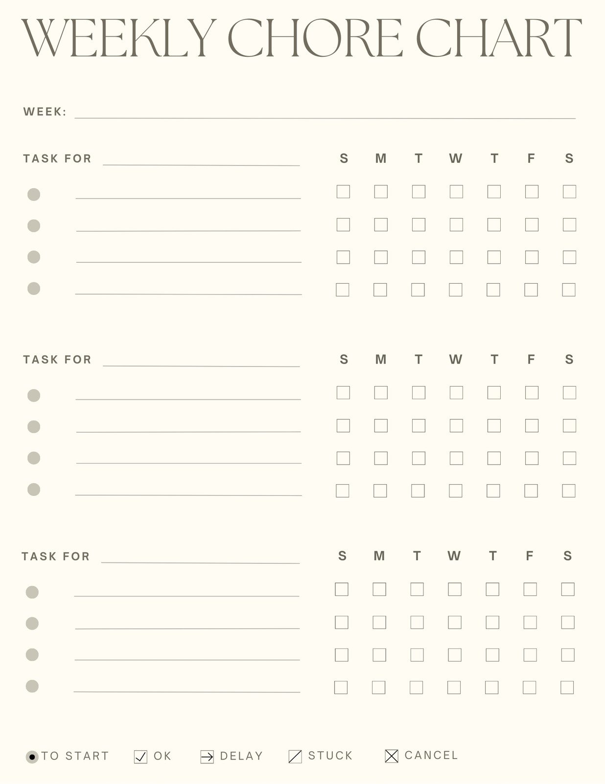 FREE chore chart template