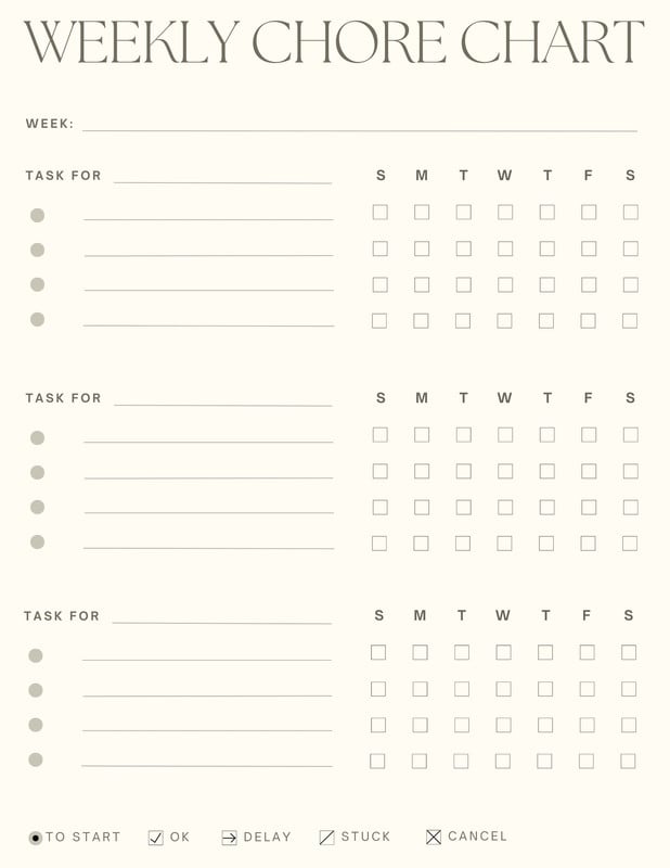 Free Customizable Chore Chart Templates To Print Canva 