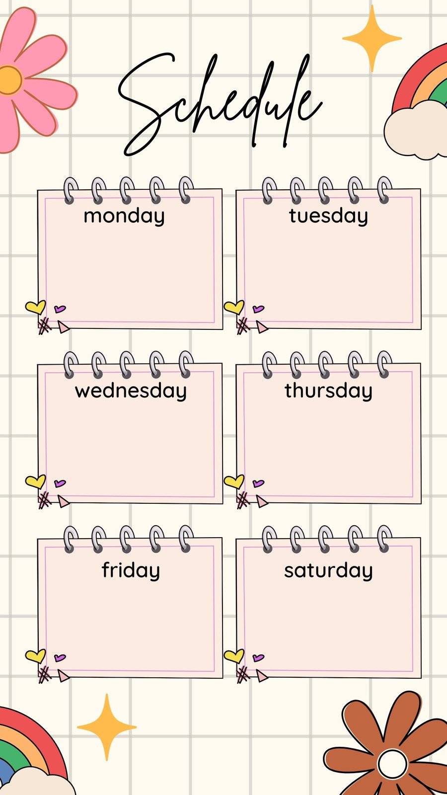 Colorful Playful Illustration Schedule Instagram Story