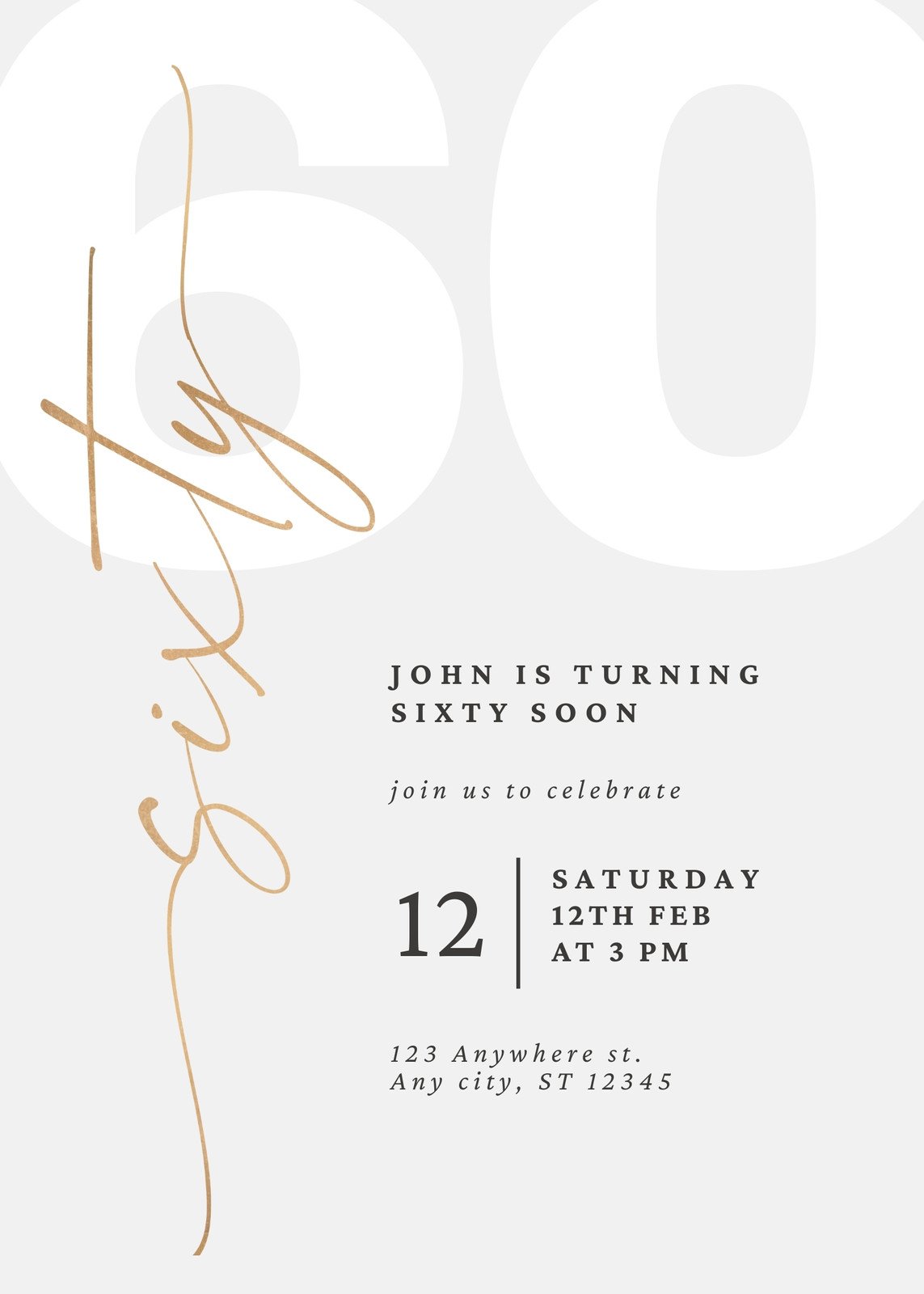 Luxury Birthday Invitation Template to print at home