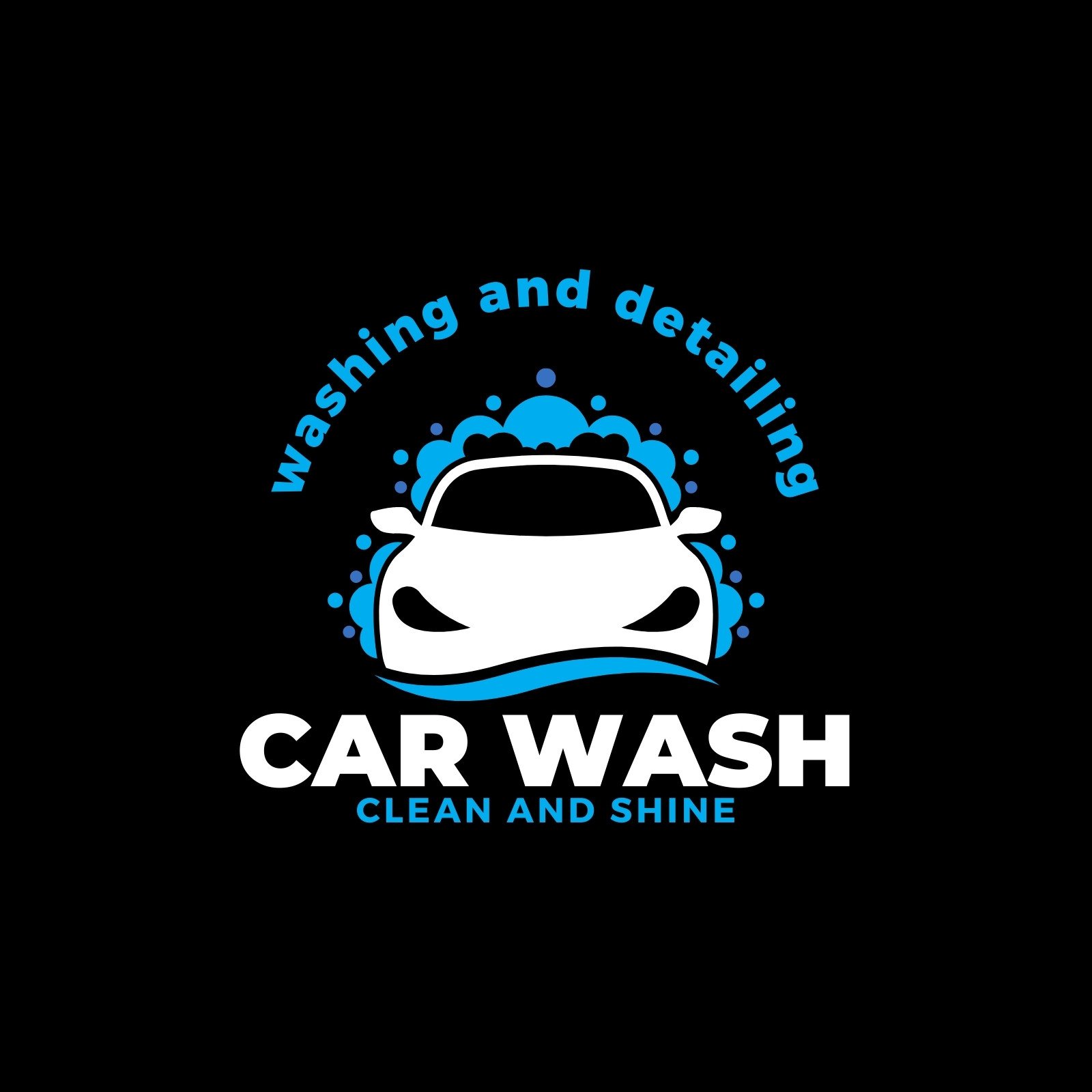 Simple Car Wash and Detailing Service Logo