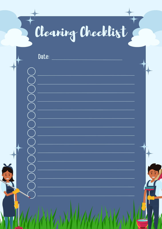 Page Free Printable Cleaning Checklist Templates Canva