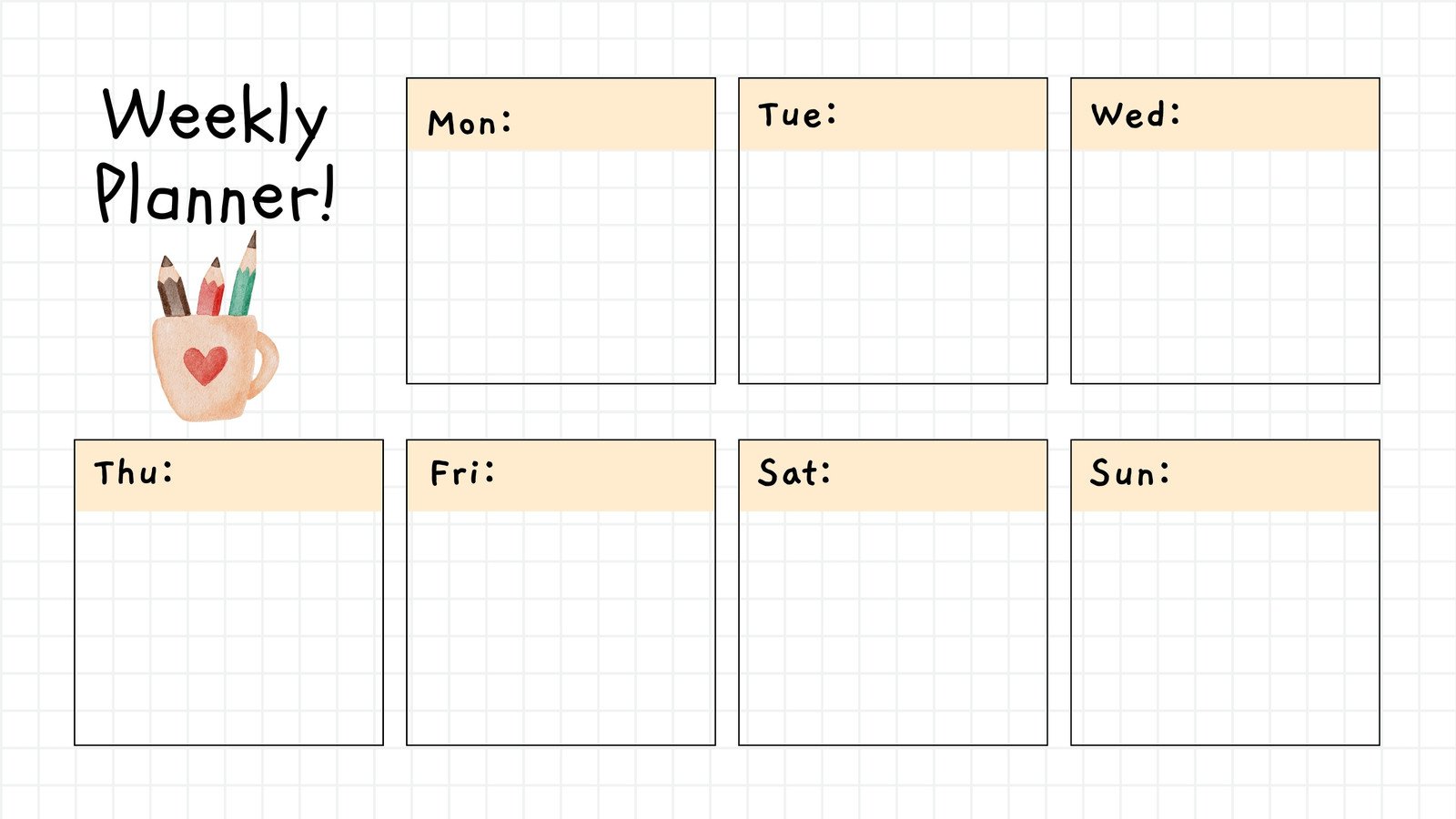 Beige Pastel Minimalist Weekly Planner Calendar
