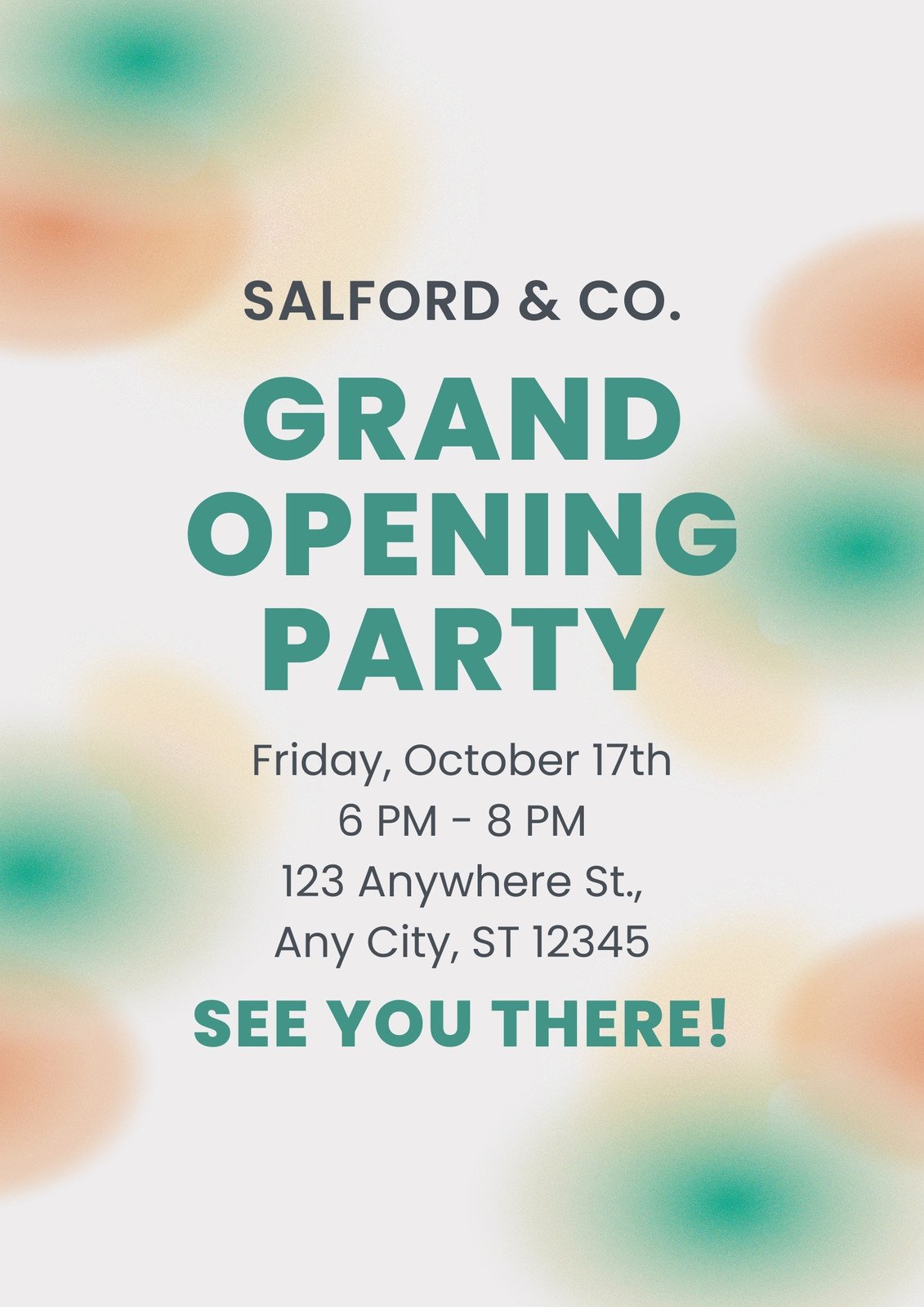 Gray Green Pastel Simple Grand Opening Flyer