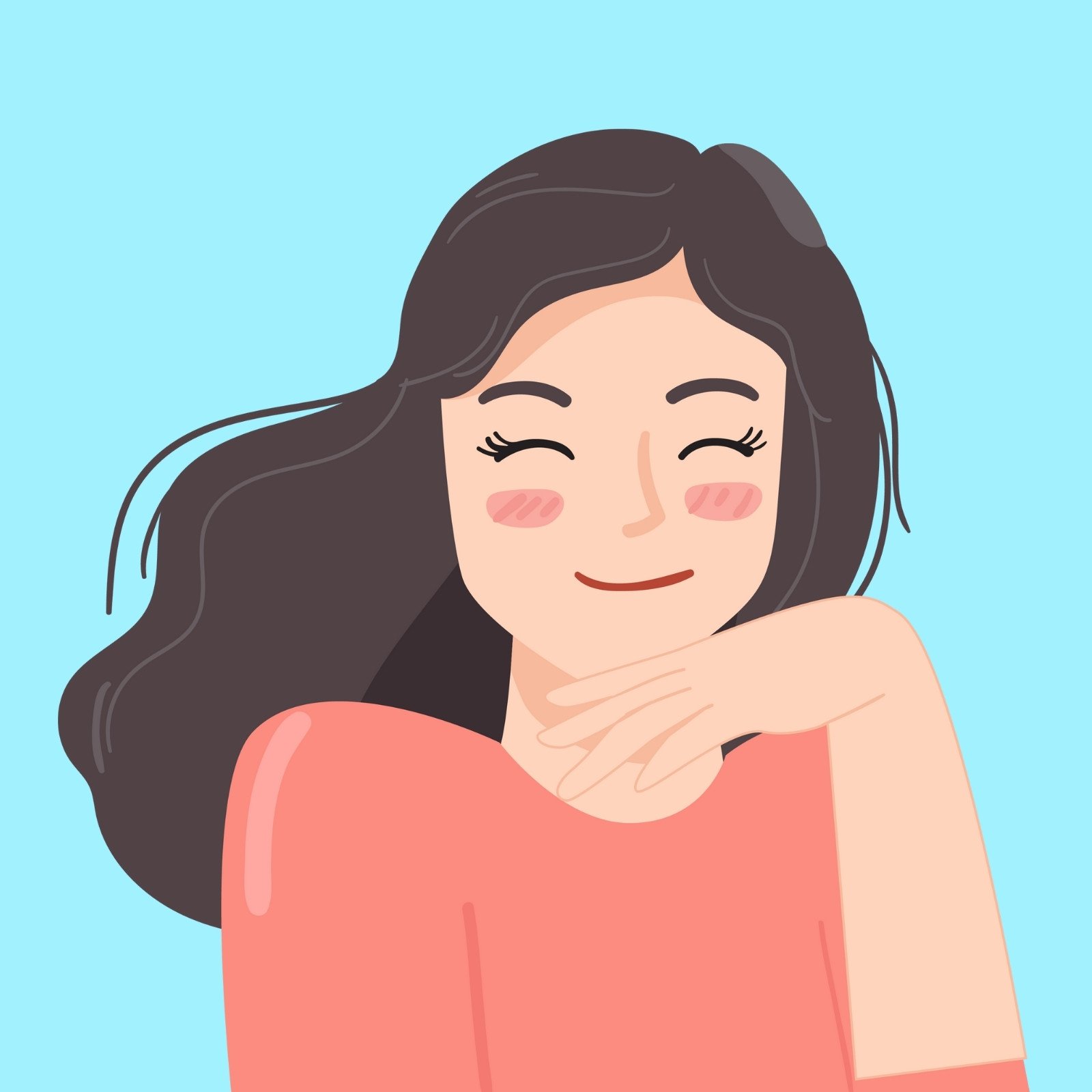The face of a happy girl Avatar of a laughing young woman Portrait  Vector flat illustration Stock Vector  Adobe Stock