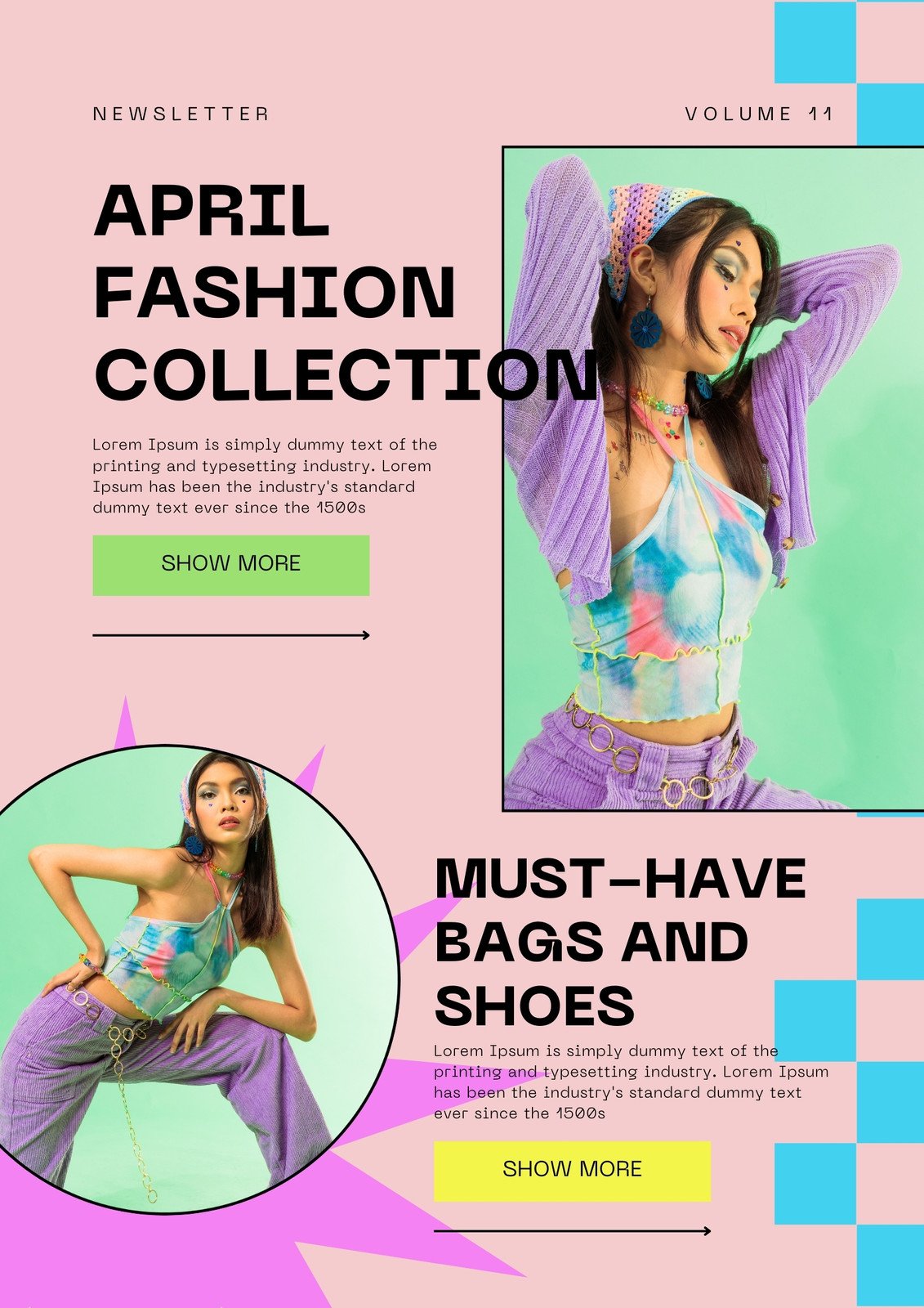 Free and customizable fashion templates