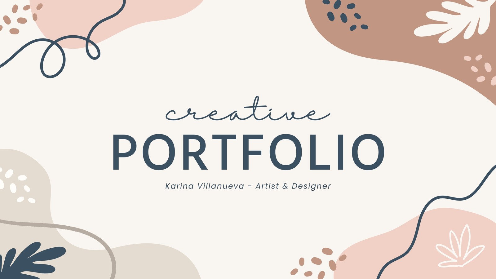 Cream and Blue Pastel Abstract Creative Portfolio Presentation