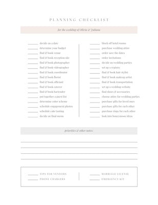 Free wedding checklist templates to edit and print | Canva