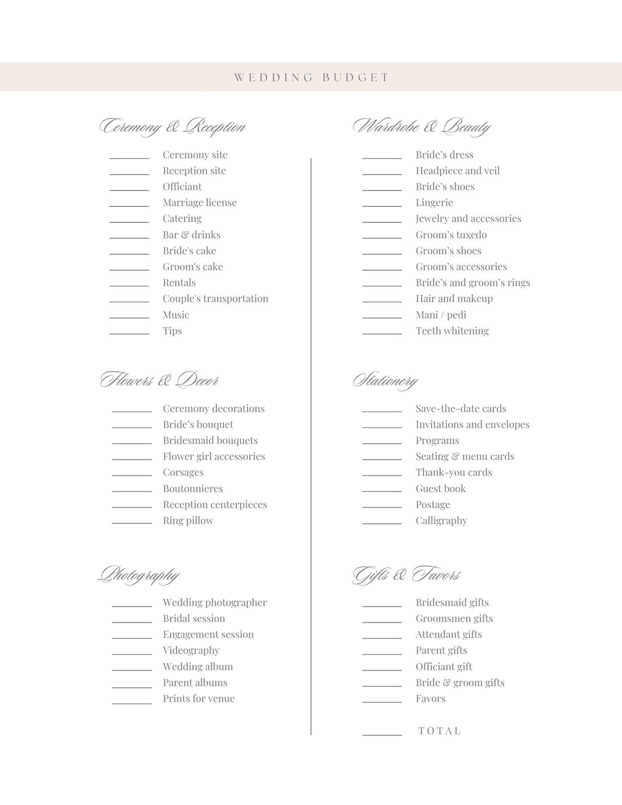 Bridal accessories checklist, Articles