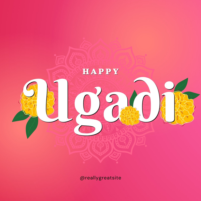 Happy Ugadi lettering with Kalash and rangoli on a pink background. Gudi  Padwa Hindu new year. Stock Vector by ©Pro_Vector 102002094