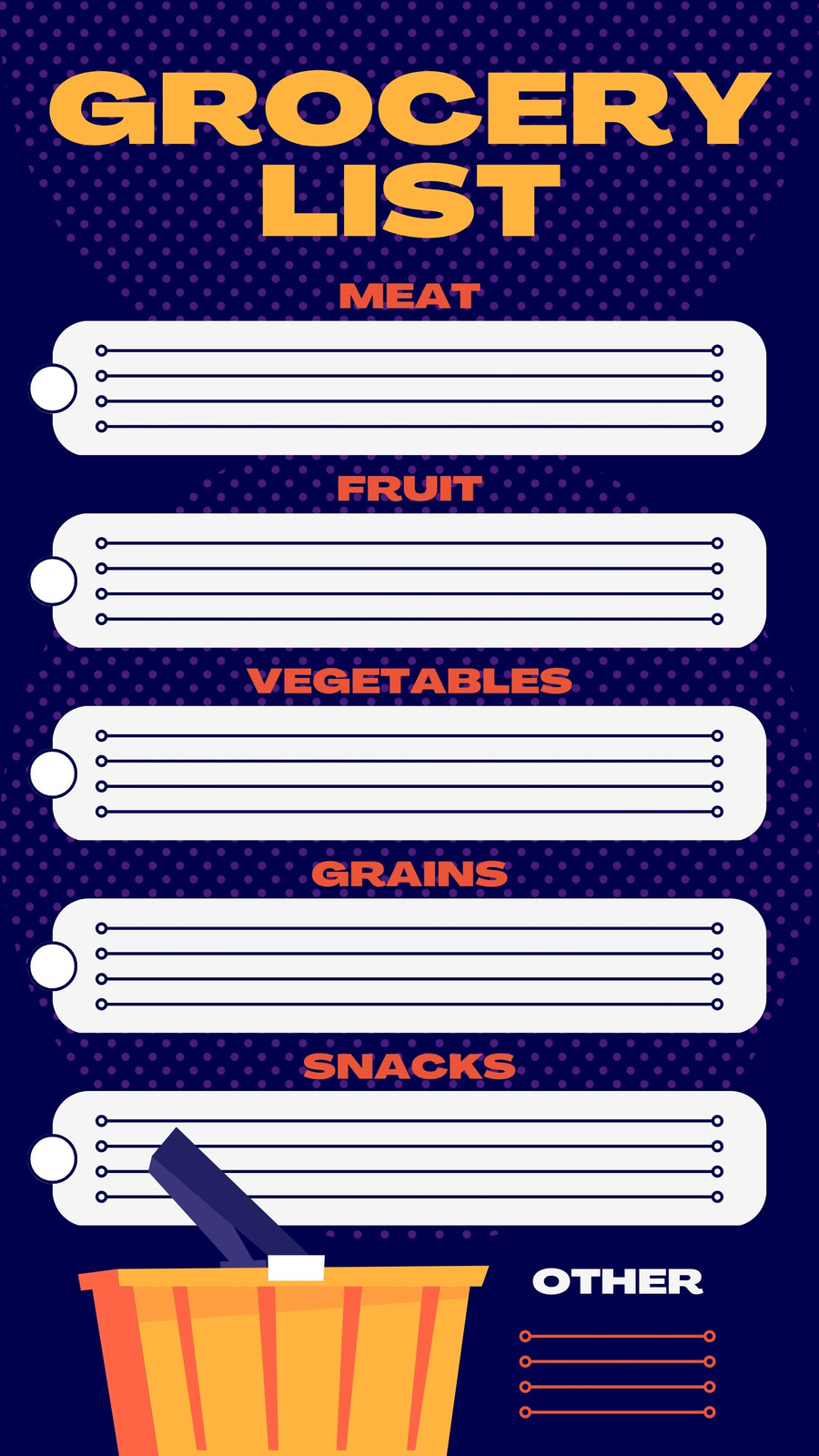 Free printable and customizable grocery list templates